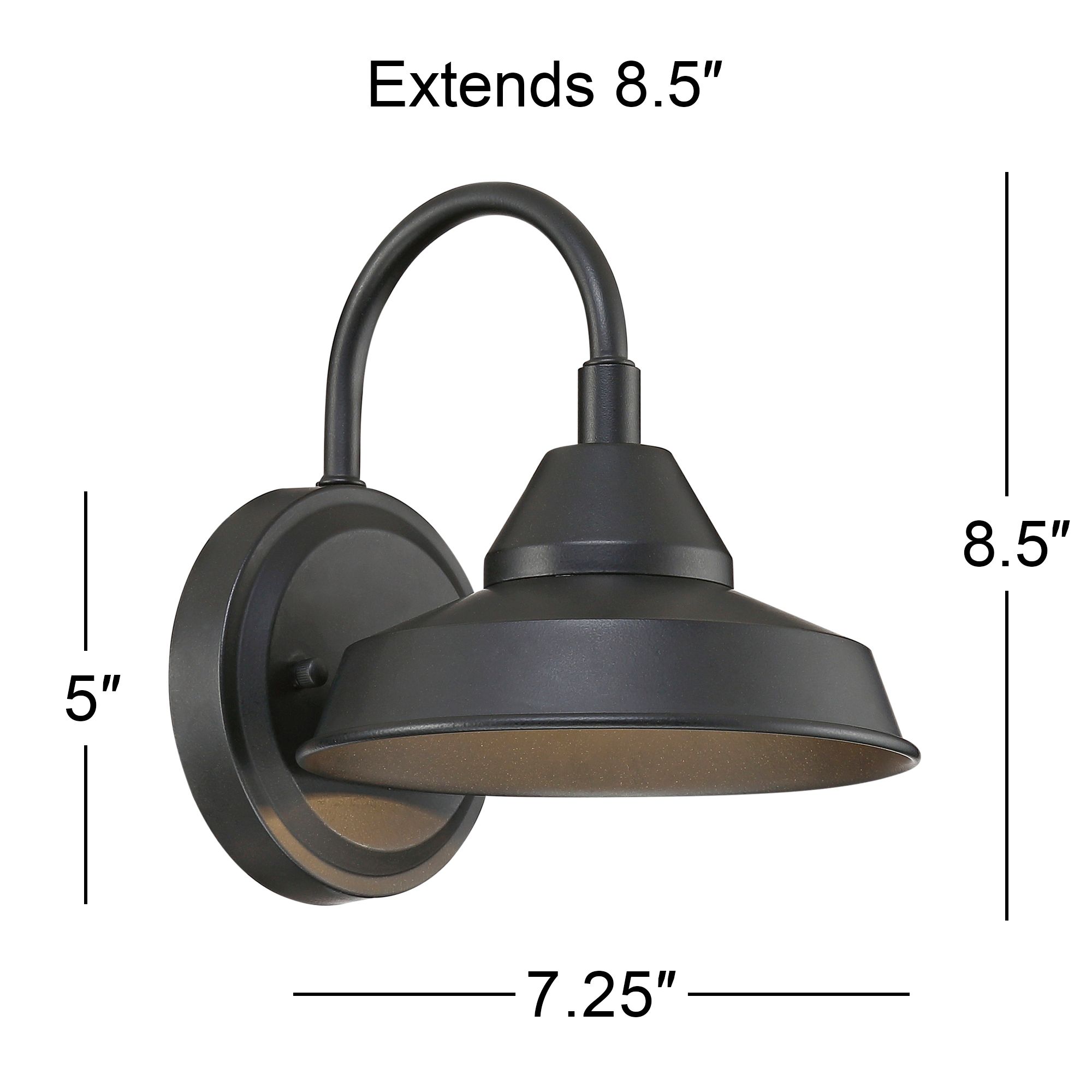 John Timberland Westley 8 1/2" High Black Finish LED Barn Light Sconce in scene