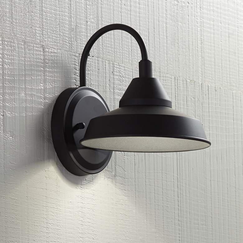 Image 1 John Timberland Westley 8 1/2" High Black LED Outdoor Wall Light