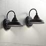 1_John Timberland Westley Black 8 1/2" High LED Outdoor Lights Set of 2