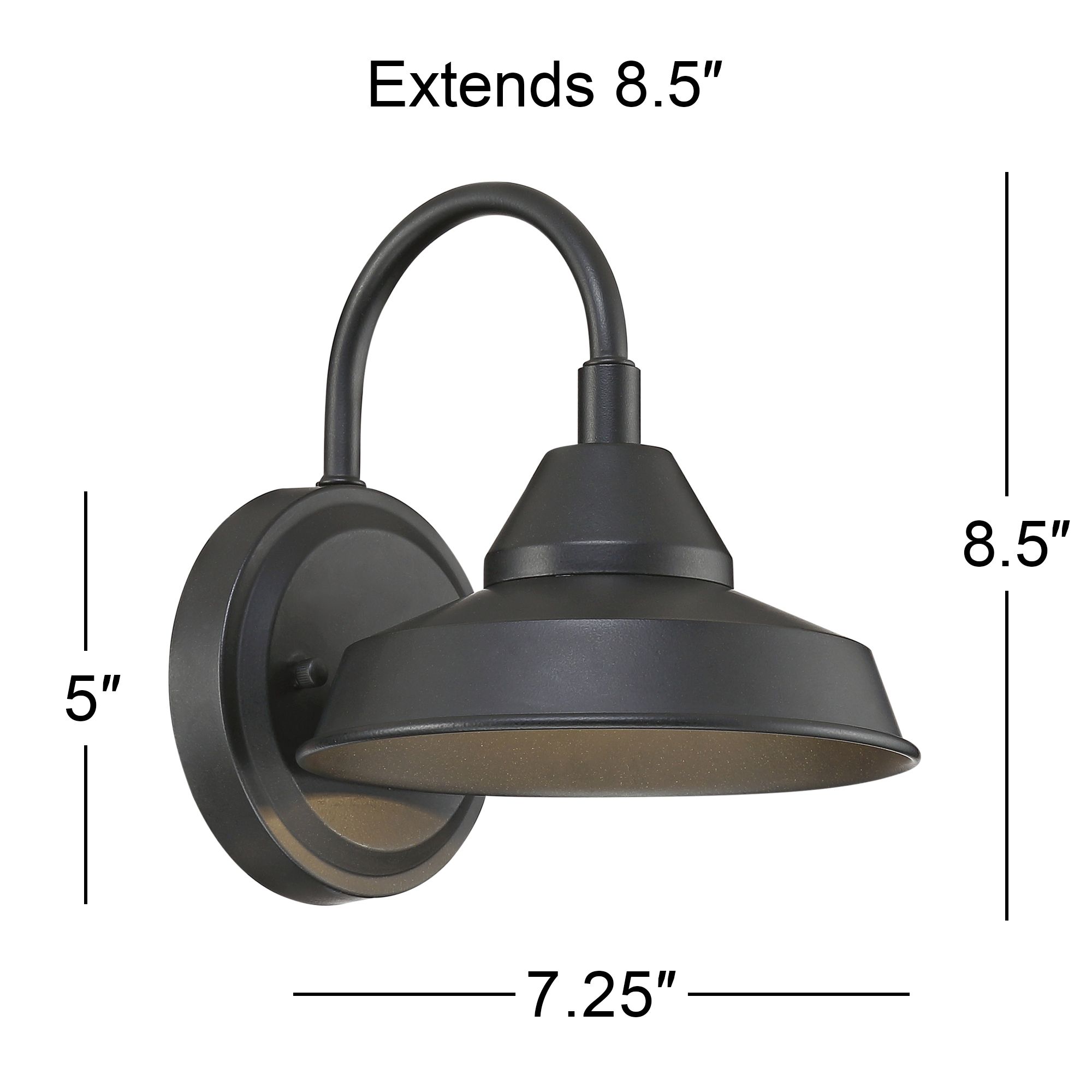 John Timberland Westley Black 8 1/2" High LED Outdoor Lights Set of 2