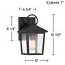 John Timberland Westmont 10 1/2" High Sand Black Outdoor Wall Light