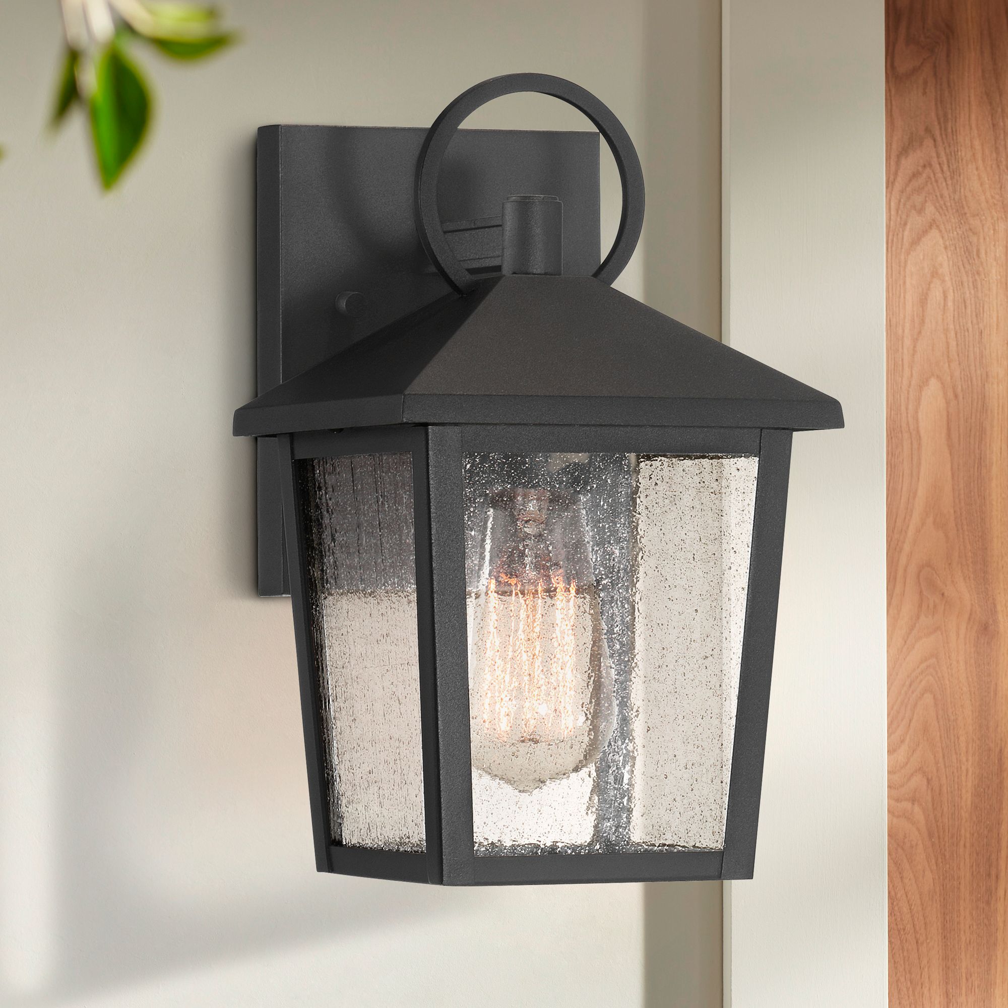 John Timberland Westmont 10 1/2" Sand Black Outdoor Lights Set of 2