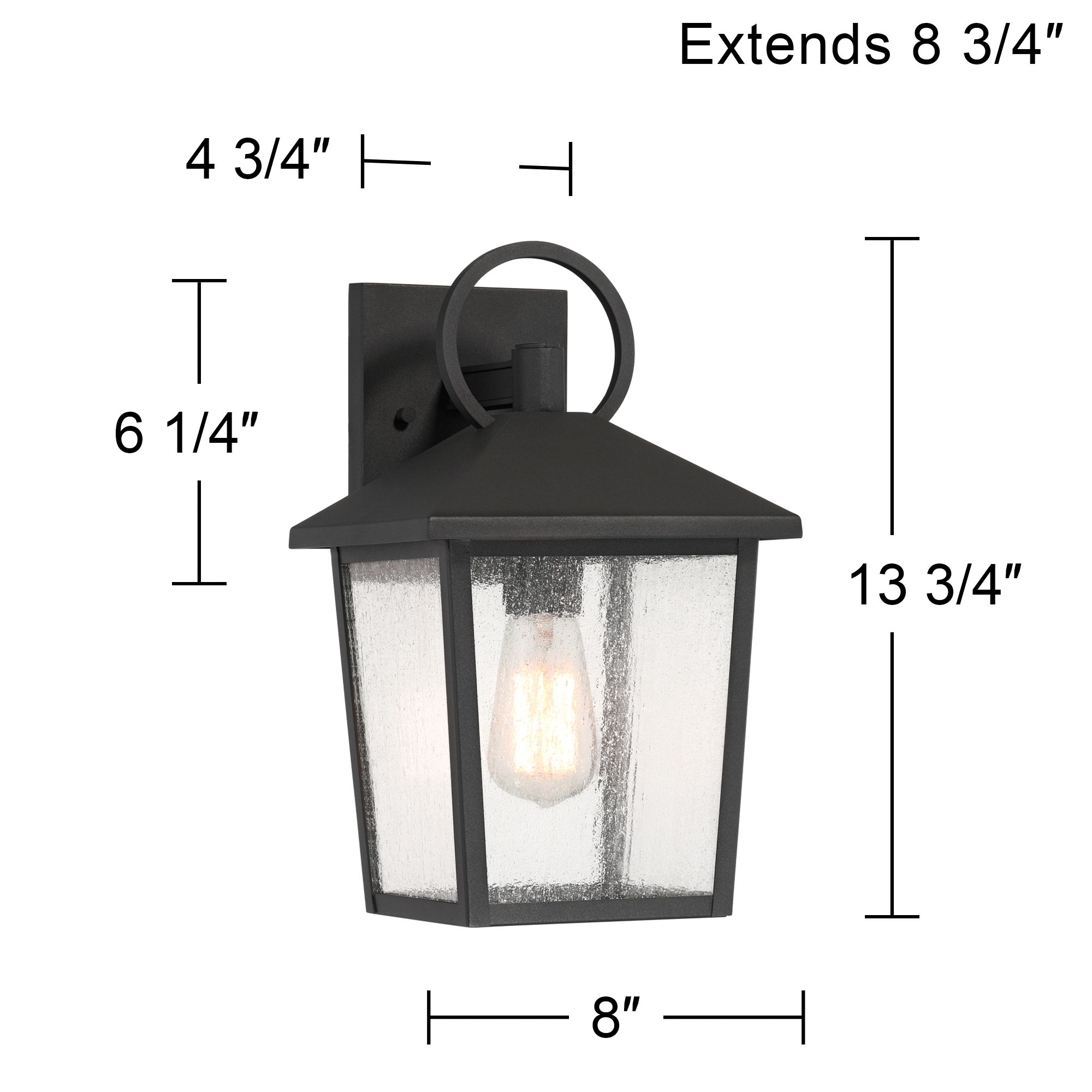 John Timberland Westmont 13 3/4" High Sand Black Outdoor Wall Light
