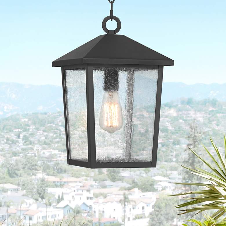 Image 2 John Timberland Westmont 15 3/4" High Sand Black Outdoor Hanging Light