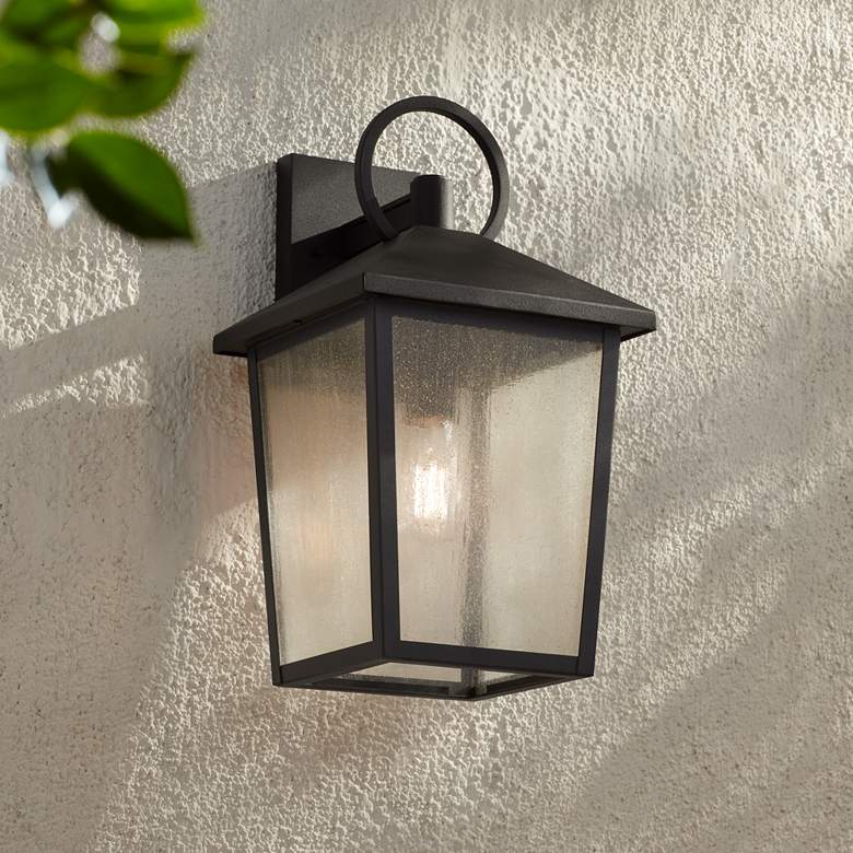 Image 2 John Timberland Westmont 18" High Sand Black Outdoor Wall Light