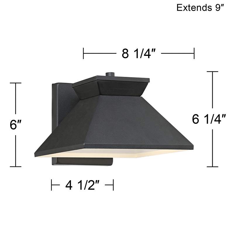 Image 6 John Timberland Whatley 6 1/4 inch High Black LED Outdoor Wall Light more views