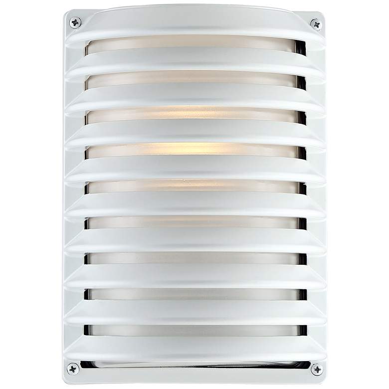 Image 1 John Timberland White Grid 10 inch High Modern Wall Sconce