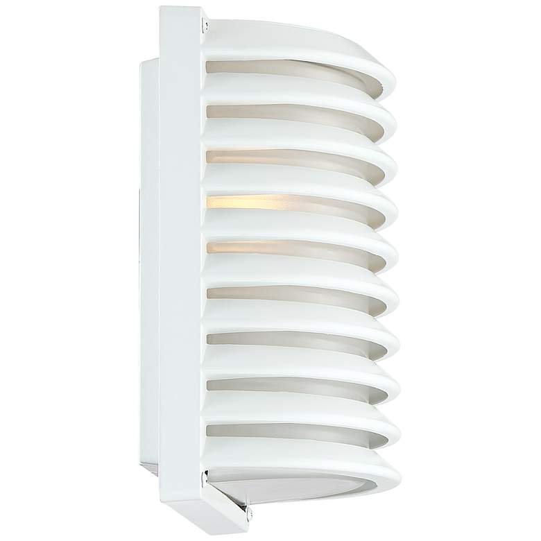 Image 4 John Timberland White Grid 10" High Modern Wall Sconce more views