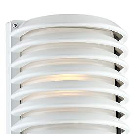 Image2 of John Timberland® White Grid 10" High Outdoor Wall Light Set of 2 more views