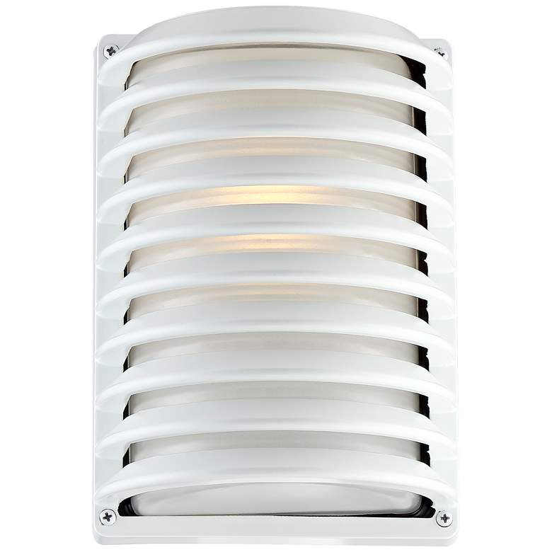 Image 3 John Timberland® White Grid 10" High Outdoor Wall Light Set of 2 more views