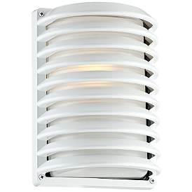 Image4 of John Timberland® White Grid 10" High Outdoor Wall Light Set of 2 more views