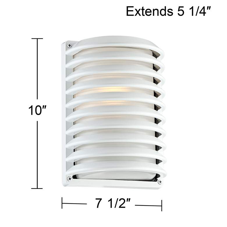 Image 6 John Timberland® White Grid 10" High Outdoor Wall Light Set of 2 more views