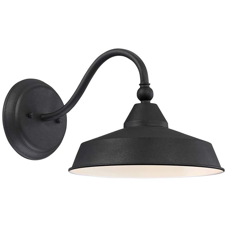 Image 2 John Timberland Willard LED 8 3/4" Black Barn Outdoor Wall Light