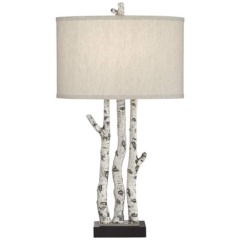Image 2 John Timberland Woodland 30" Rustic Faux Birch Tree Table Lamp