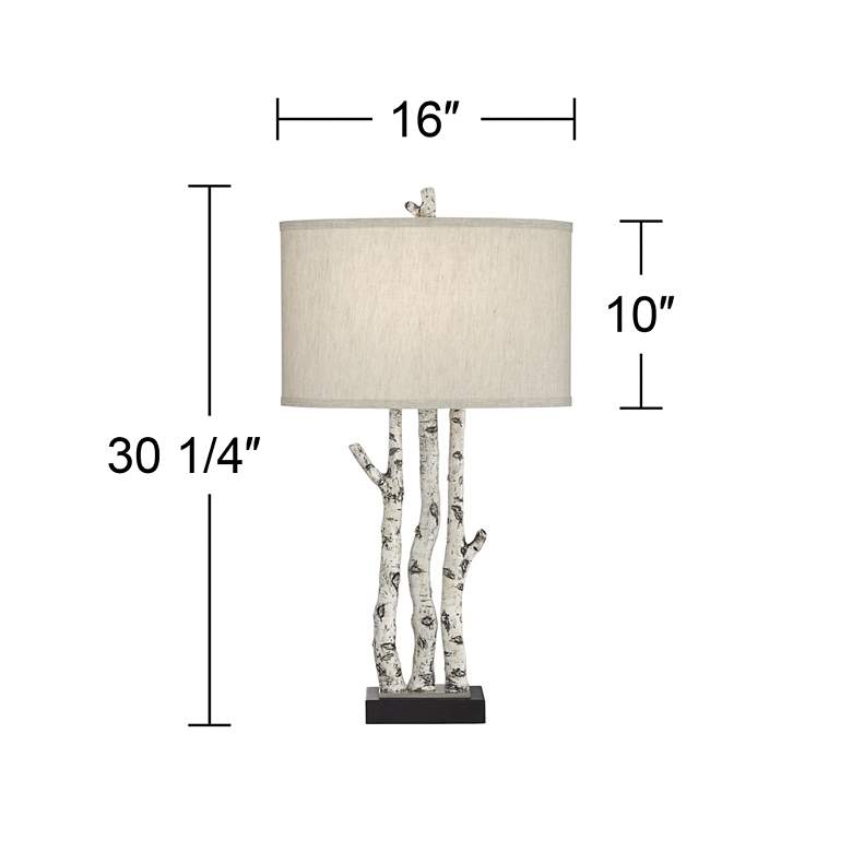 Image 7 John Timberland Woodland 30" Rustic Faux Birch Tree Table Lamp more views