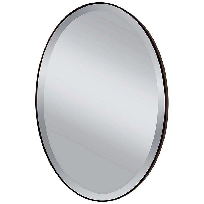 Image 1 Johnson 24 1/4 inch x 36 1/4 inch Oil Rubbed Bronze Oval Wall Mirror