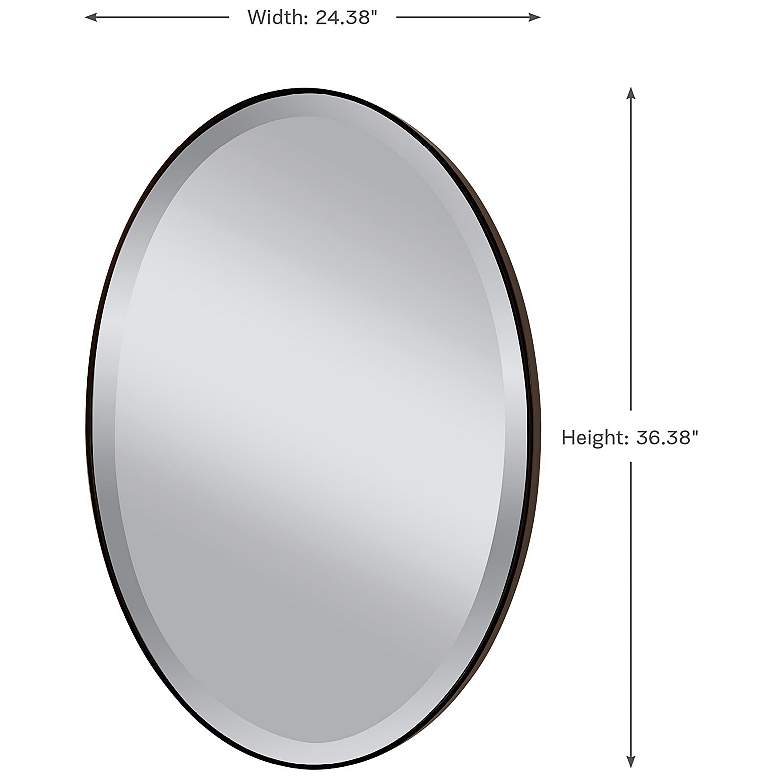 Image 3 Johnson 24 1/4 inch x 36 1/4 inch Oil Rubbed Bronze Oval Wall Mirror more views