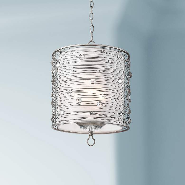 Image 1 Joia 14 1/4" Wide Peruvian Silver Drum Pendant Light