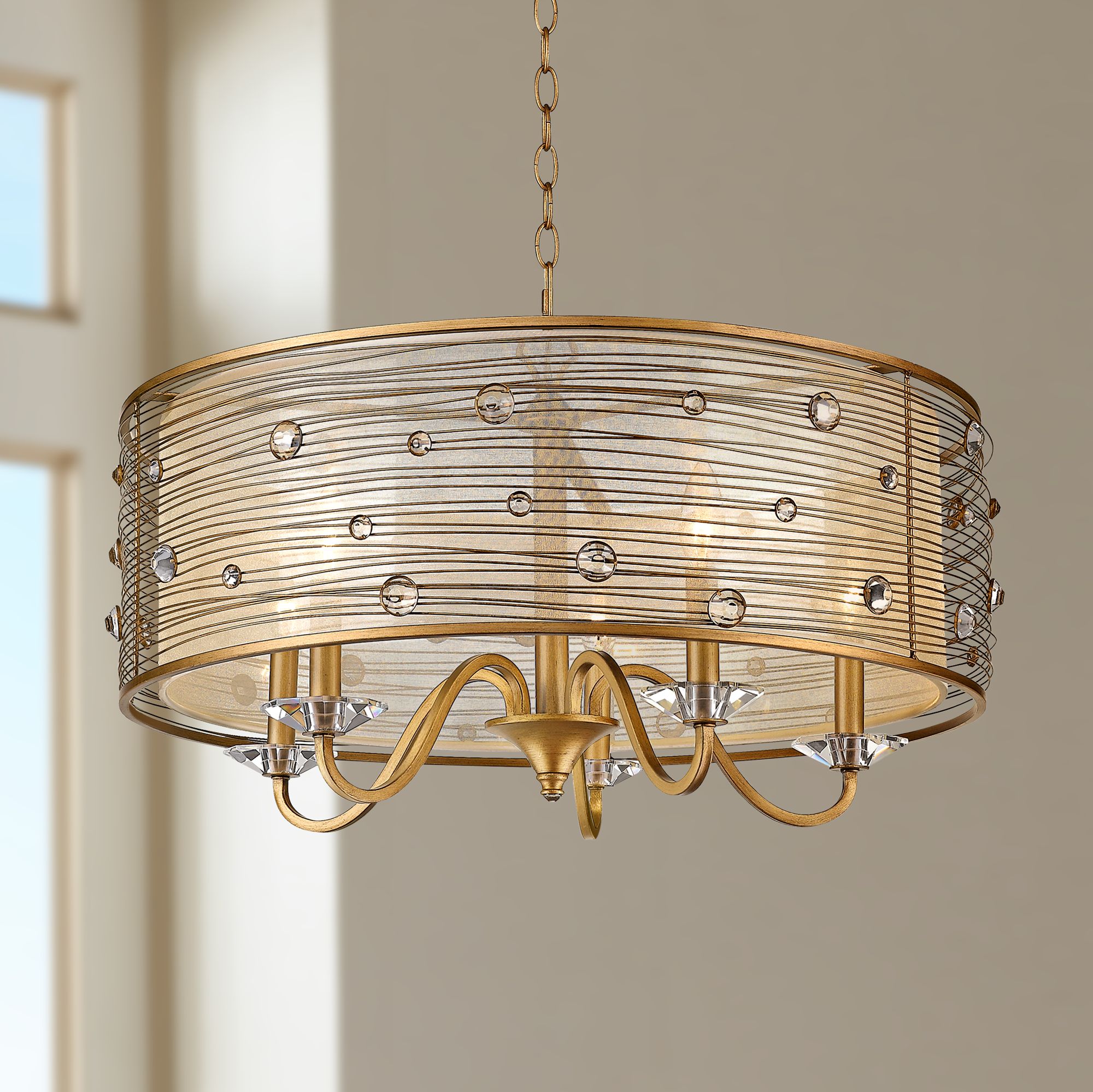 5 light drum chandelier