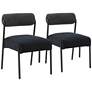 Jolene Black Velvet Fabric Dining Chairs Set of 2