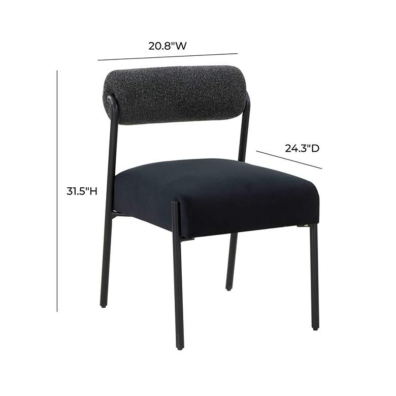 Image 6 Jolene Black Velvet Fabric Dining Chairs Set of 2 more views