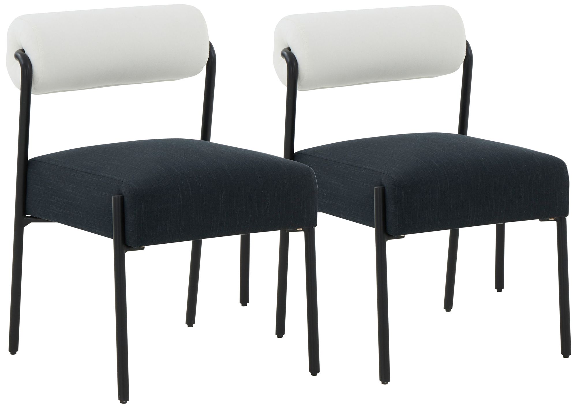 Black material dining online chairs