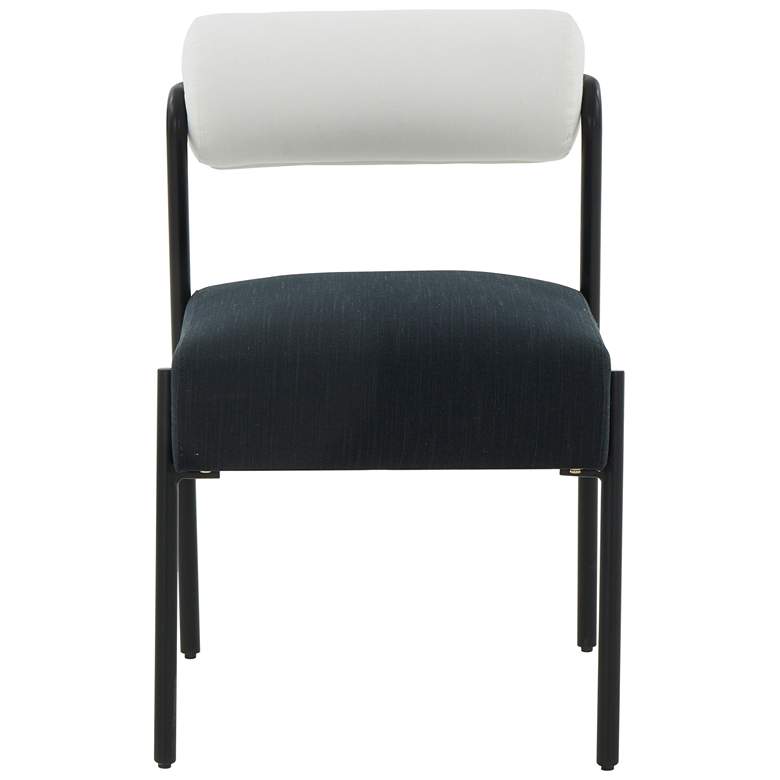 Image 5 Jolene Cream Black Linen Fabric Dining Chairs Set of 2 more views