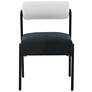 Jolene Cream Black Linen Fabric Dining Chairs Set of 2 in scene