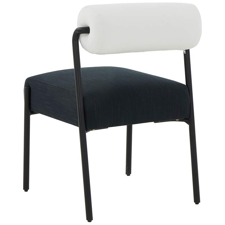 Image 6 Jolene Cream Black Linen Fabric Dining Chairs Set of 2 more views