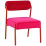 Jolene Hot Pink Velvet Accent Chair in scene