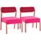 Jolene Hot Pink Velvet Fabric Dining Chairs Set of 2