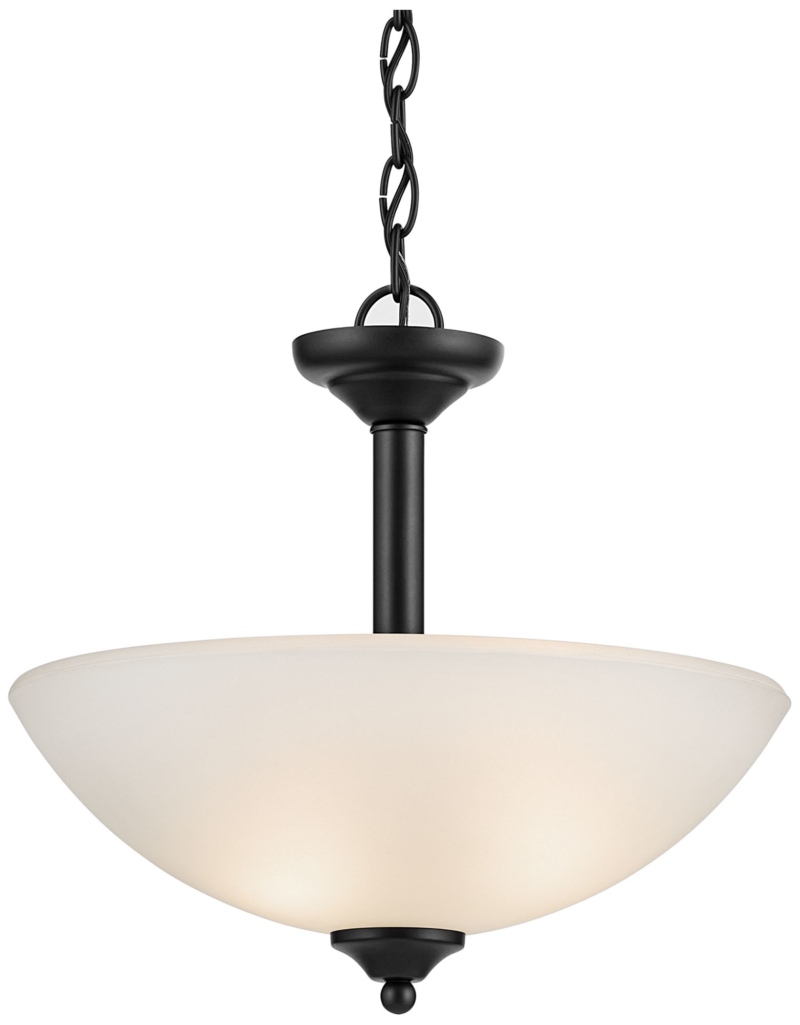 Jolie 2-Light Black Hanging Convertible Pendant/Semi-flush