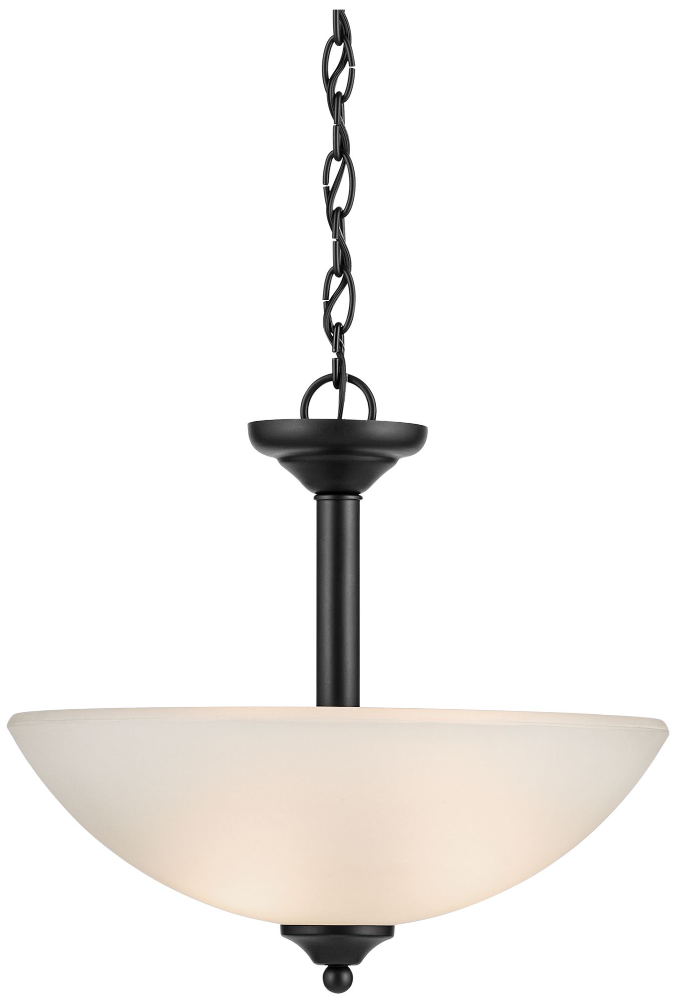 Jolie 2-Light Black Hanging Convertible Pendant/Semi-flush