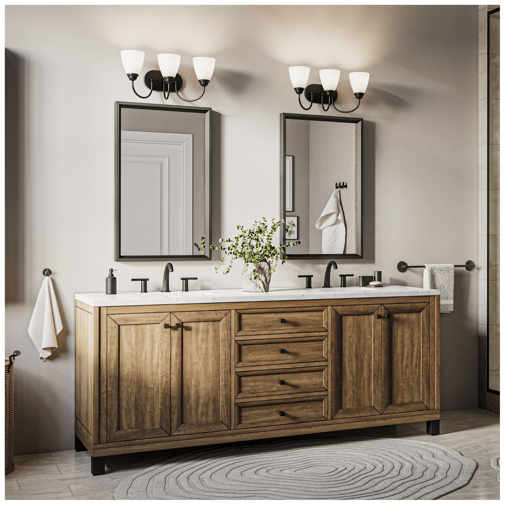 Image 3 Jolie 20.5-in 3-Light Black Traditional Vanity light more views