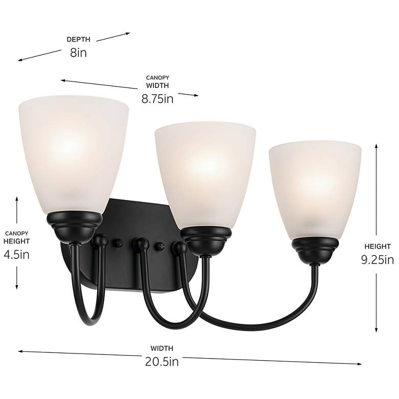 Image 7 Jolie 20.5-in 3-Light Black Traditional Vanity light more views