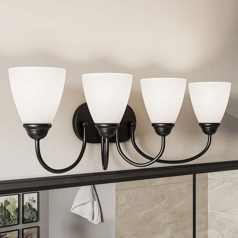 Image 1 Jolie 28-in 4-Light Black Traditional Vanity light