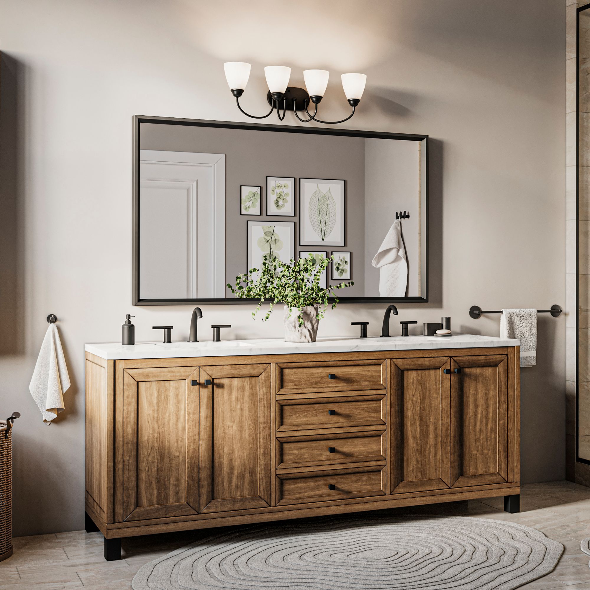 Image 3 Jolie 28-in 4-Light Black Traditional Vanity light more views