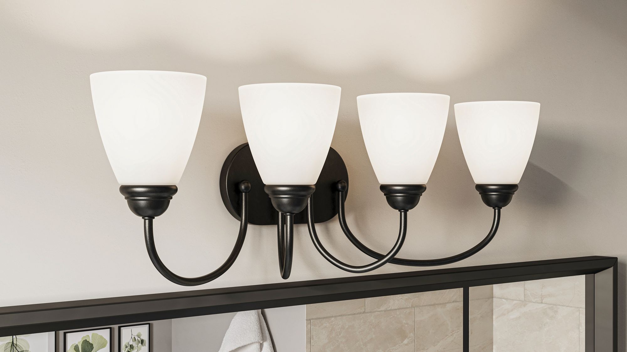 Image 4 Jolie 28-in 4-Light Black Traditional Vanity light more views