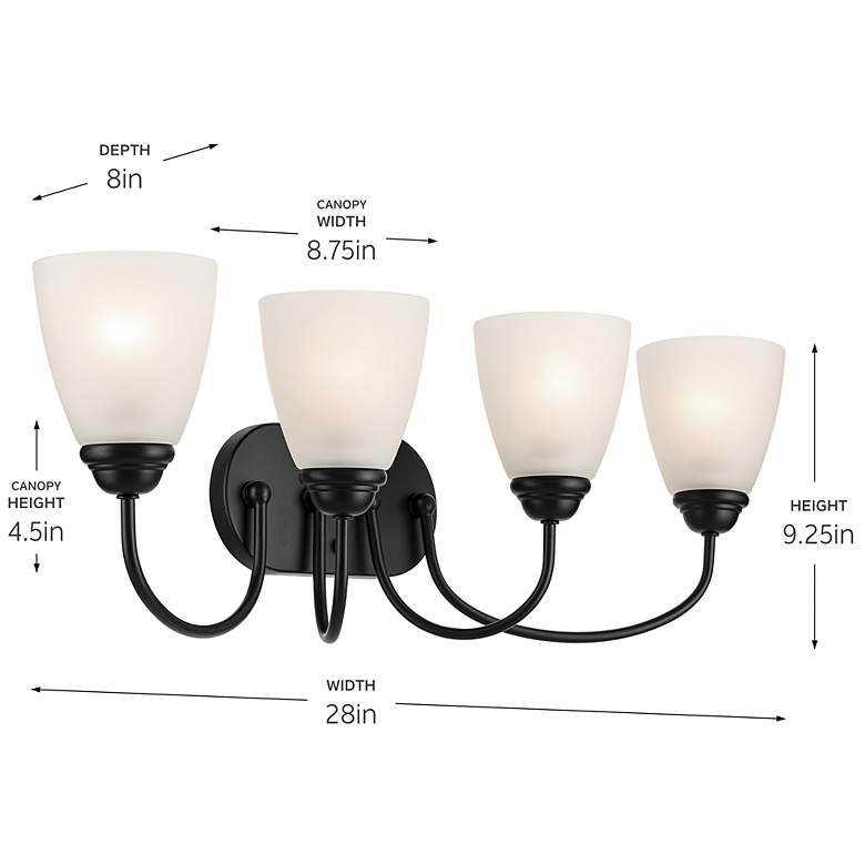 Image 7 Jolie 28-in 4-Light Black Traditional Vanity light more views