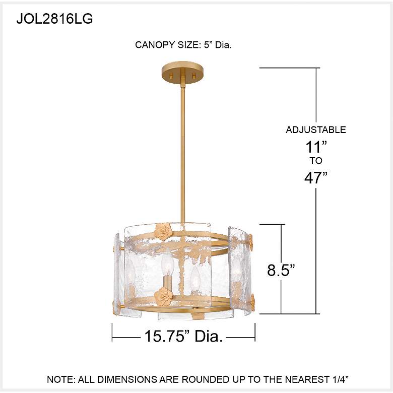 Image 7 Jolie 4-Light Light Gold Pendant Light more views