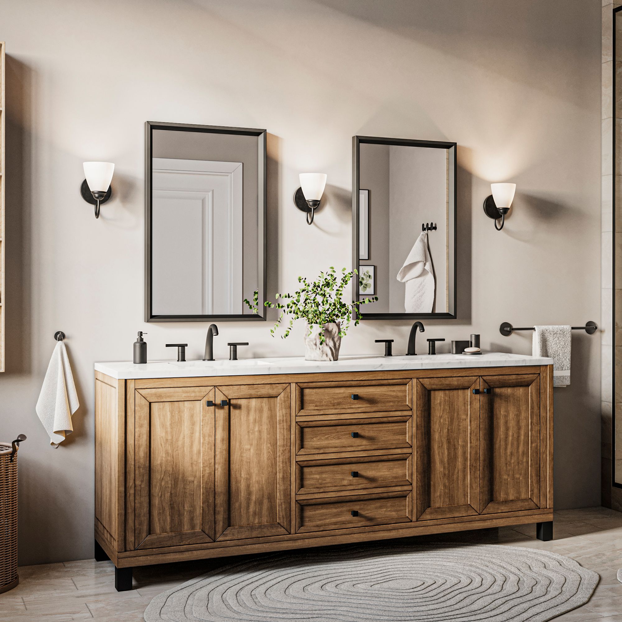 Jolie 5-in 1-Light Black Traditional Vanity light