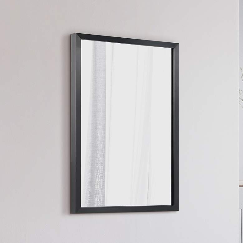 Image 1 Jolie Brushed Black 20 inch x 30 inch Rectangular Framed Wall Mirror