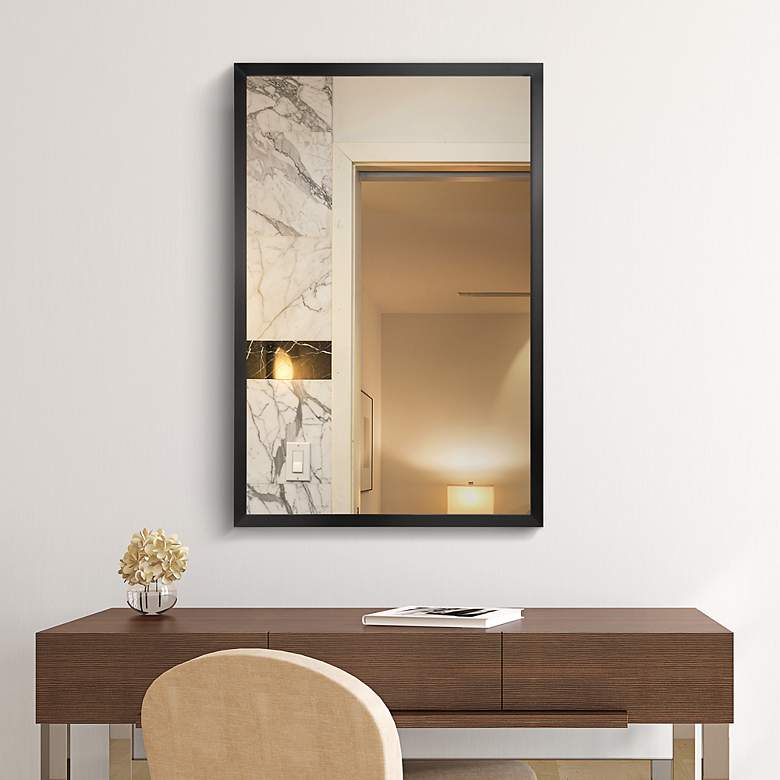 Image 7 Jolie Brushed Black 24" x 36" Rectangular Framed Wall Mirror more views