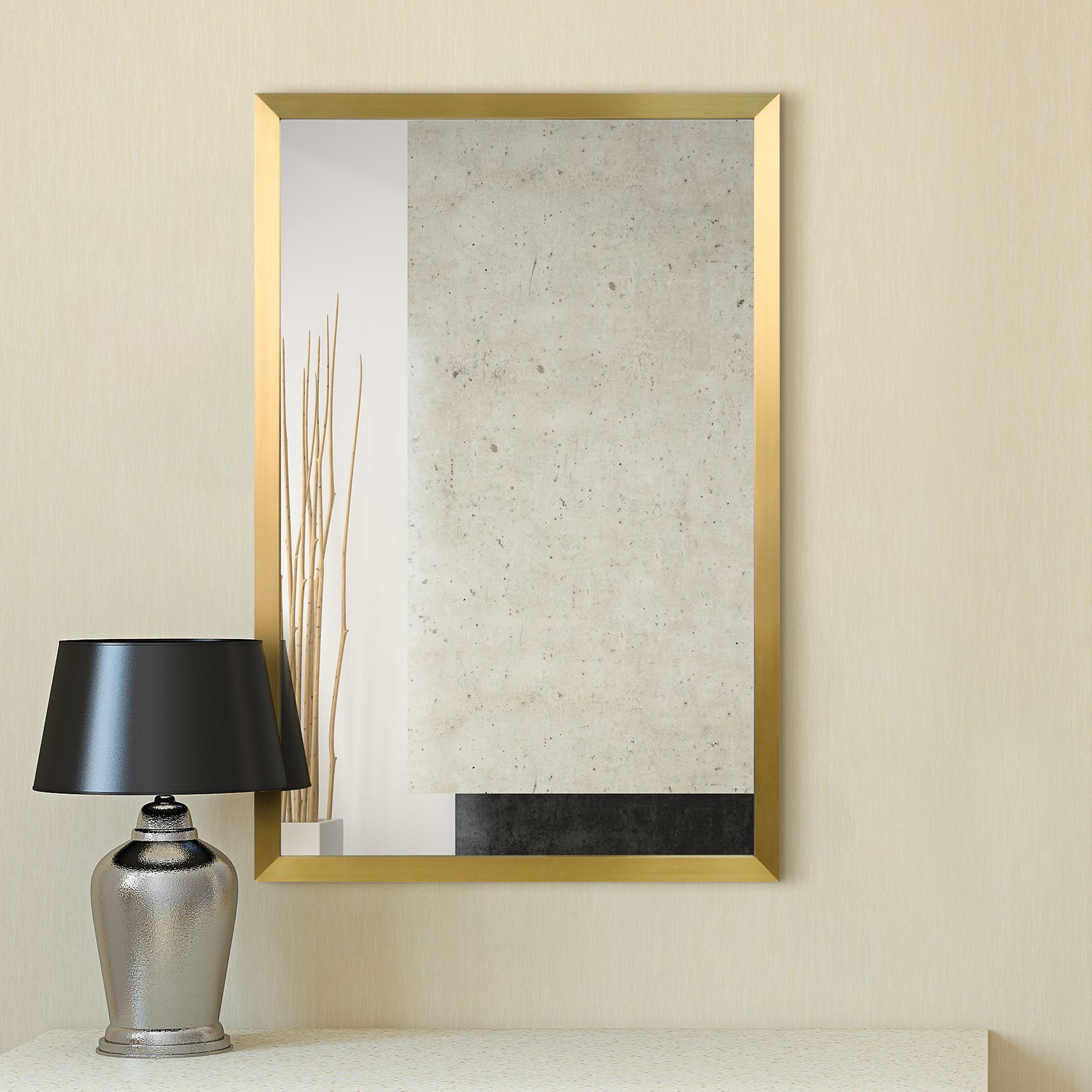 Rectangle Gold Wall factory Mirror, 30x20 Inches, Metal Framed. The price is negotiable.