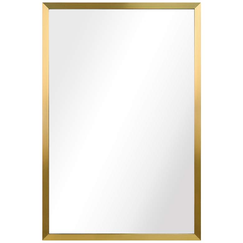 Image 2 Jolie Brushed Gold 24 inch x 36 inch Rectangular Framed Wall Mirror