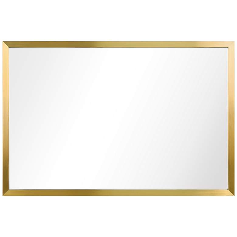 Image 7 Jolie Brushed Gold 24 inch x 36 inch Rectangular Framed Wall Mirror more views