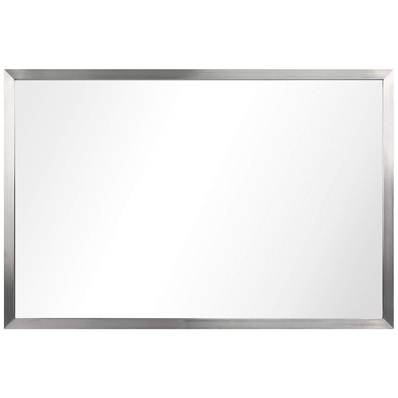 Image 7 Jolie Brushed Silver 24 inch x 36 inch Rectangular Framed Wall Mirror more views