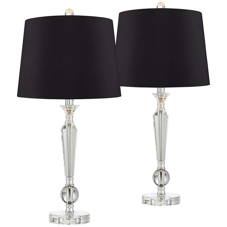 Image 1 Jolie Candlestick Crystal Black Shade Table Lamps Set of 2