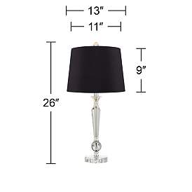 Image5 of Jolie Candlestick Crystal Black Shade Table Lamps Set of 2 more views