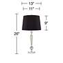 Jolie Candlestick Crystal Black Shade Table Lamps Set of 2